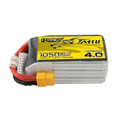 Tattu 1050mAh 6S 130C 22.2V R-Line Version 4.0 Lipo Battery Pack with XT60 Plug