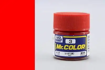 GUNZE MR HOBBY COLOR LACQUER C03 Red MODEL KIT PAINT 10ml