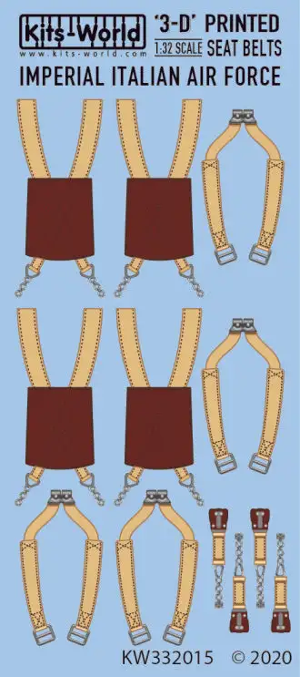 Warbird Decals 332015 1/32 3D Color Seatbelts WWII Italian Fighters Fiat, Macchi