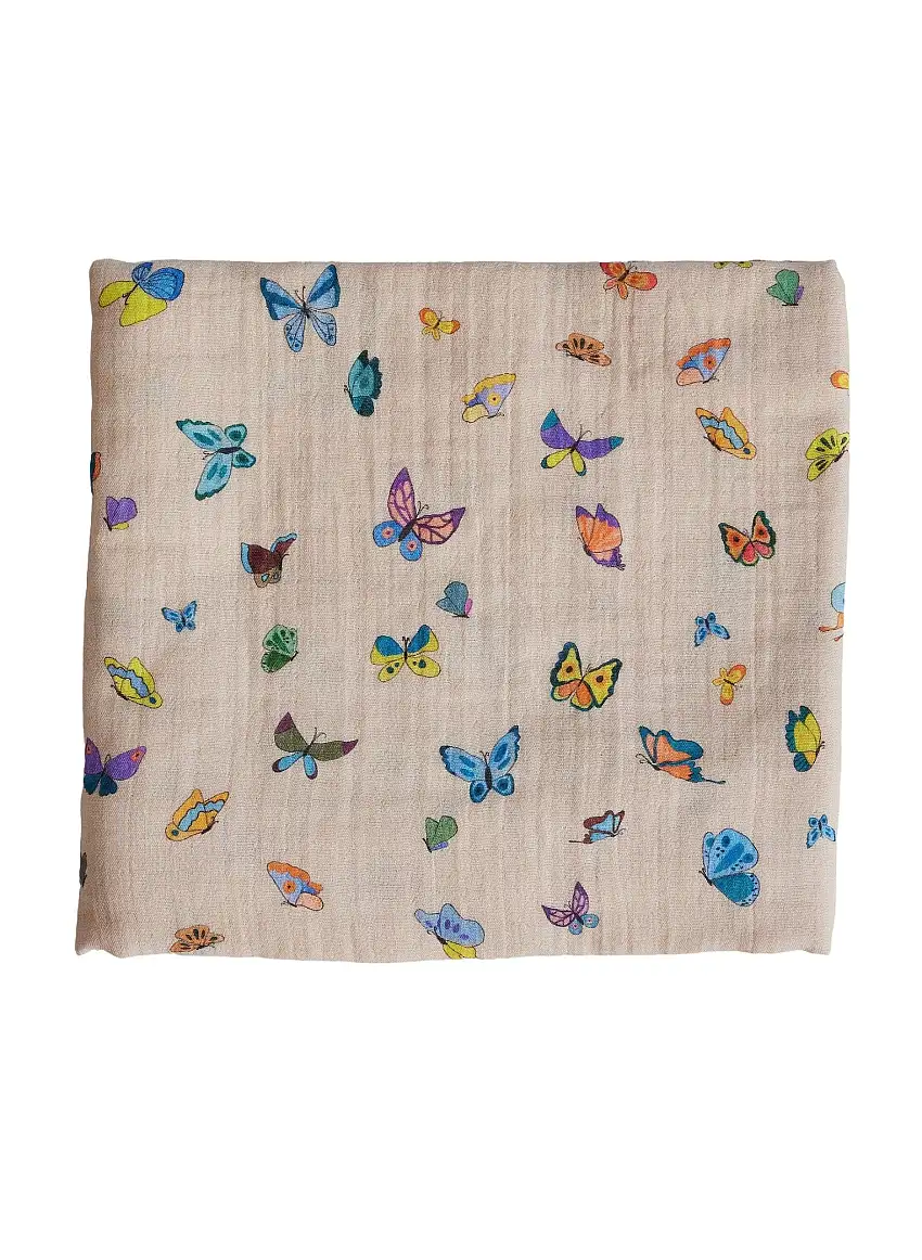 Blush Peach Madame Butterfly Shawl Blanket