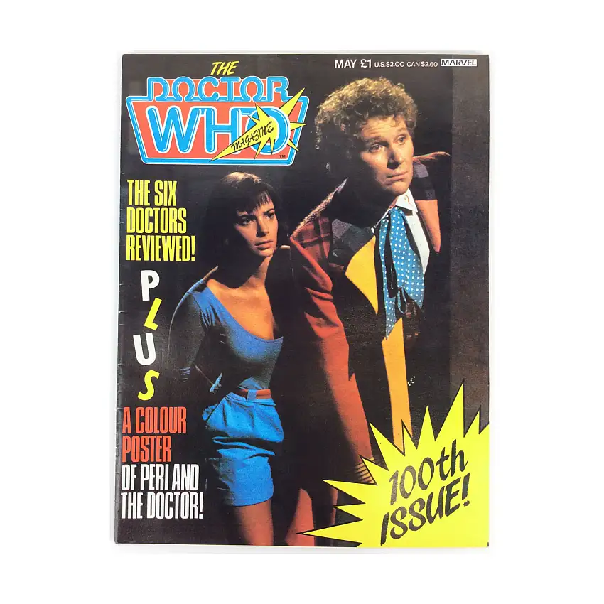 #100 "The Six Doctors Reviewed, Robert Holmes Interview, Episode Checklist"