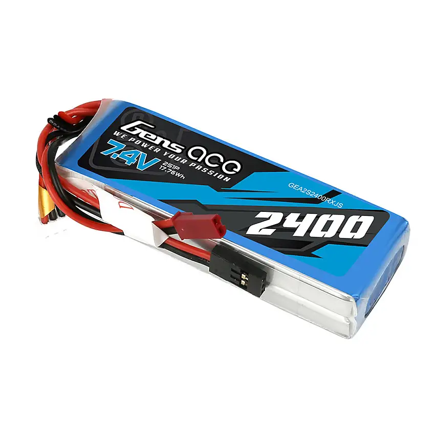 Gens Ace 2400mAh 7.4V 2S1P TX Lipo Pack with JST-SYP Plug