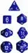 Chessex Dice Set: Opaque Blue w/White (7)