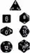 Chessex Dice Set: Opaque Black w/White (7)