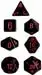 Chessex Dice Set: Opaque Black w/ Red (7)