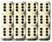 Chessex 16mm d6 Set: Opaque Ivory/Black (12)