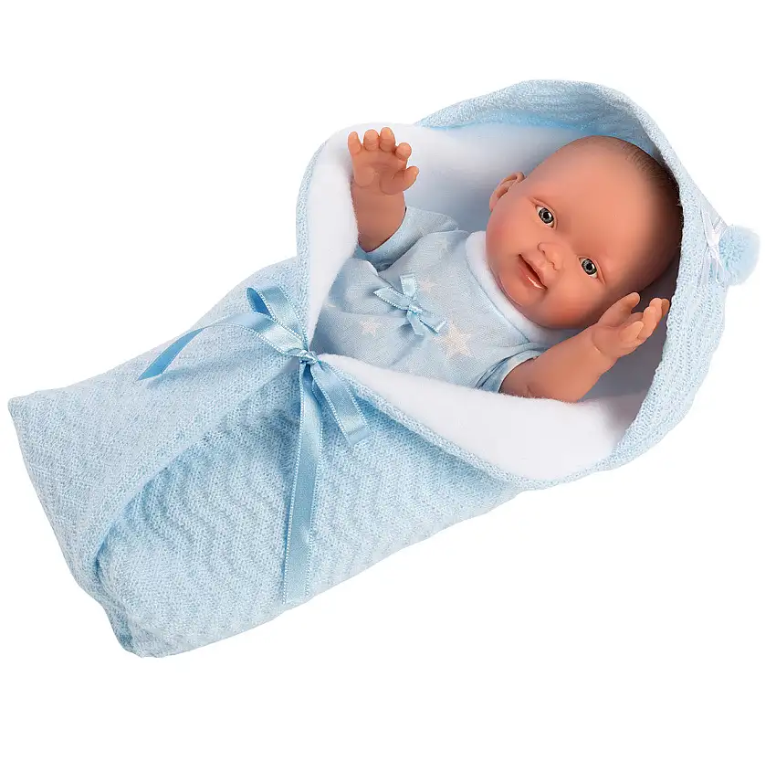 Anatomically Correct Baby Doll With Swaddle Blanket 10.2" | Braydon