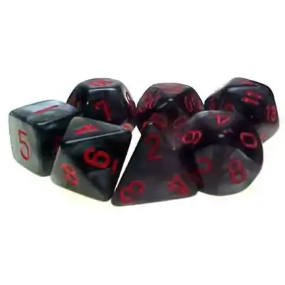 Chessex Dice Set: Velvet Black w/Red (7)