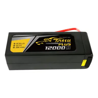Tattu Plus 12000mAh 6s 15C 22.2V Smart Lipo Battery Pack with EC5 Plug (New Version)