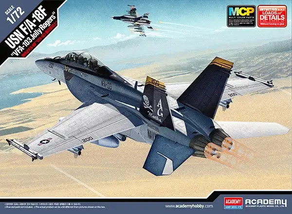 Academy 12535 1/72 F/A18F VFA103 Jolly Rogers USN Jet Interceptor (Snap)