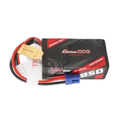 Gens ace 850mAh 2S 7.4V 60C Lipo Battery Pack with EC2 Plug