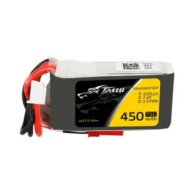 Tattu 450mAh 2S 7.4V 75C Lipo Battery Pack with JST-SYP plug