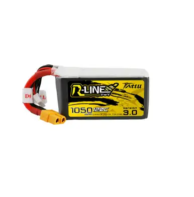 Tattu 1050mAh 6S 120C 22.2V R-Line Version 3.0 Lipo Battery Pack with XT60 Plug