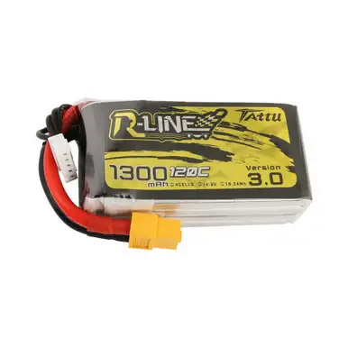 Tattu 1300mAh 4S 120C 14.8V R-Line Version 3.0 Lipo Battery Pack with XT60 Plug