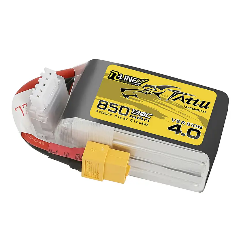 Tattu R-Line Version 4.0 850mAh 14.8V 130C 4S1P Lipo XT60