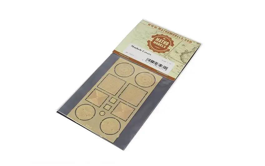Manhole Covers, Photo-Etch (8) (4 different types & 3 small indicator plates) 1/35 Matho Models