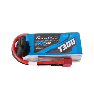 Gens ace 1300mAh 3S 11.1V 45C G-Tech Lipo Battery Pack with Deans Plug