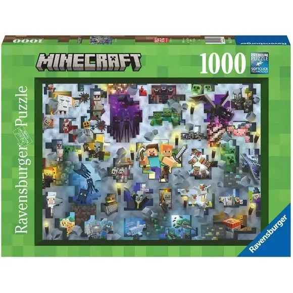 Ravensburger Minecraft Mobs 1000 Piece Jigsaw Puzzle 27x20-inch