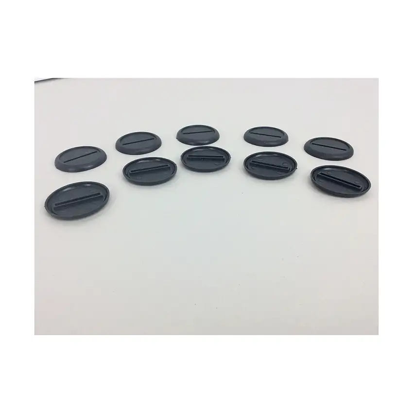40mm Round Slotted Base Black w/Lip (10)