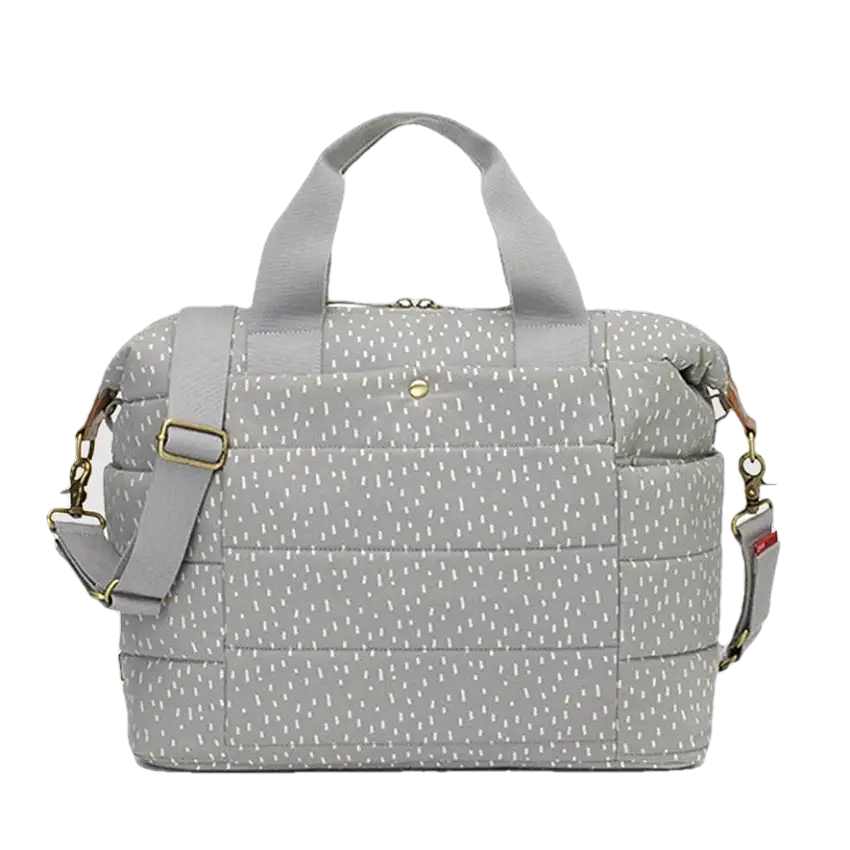 Organic Tote Pale Grey Rain Dots