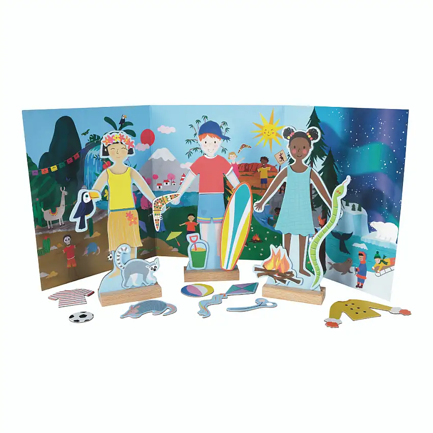 Magnetic Dress Up One World - Wooden Toy
