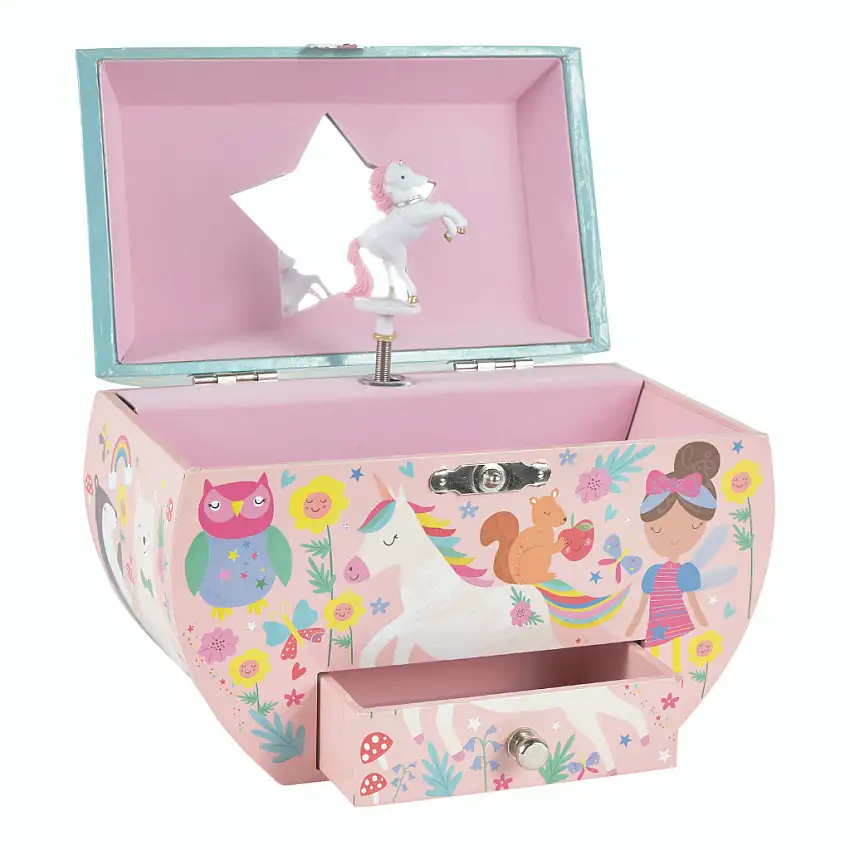 Musical Jewelry Box Oval Shape - Rainbow Fairy