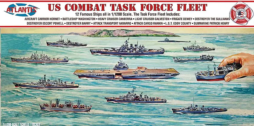 Atlantis Models 6300 1/1200 US Combat Task Force Fleet Set: 12 Different Ships (