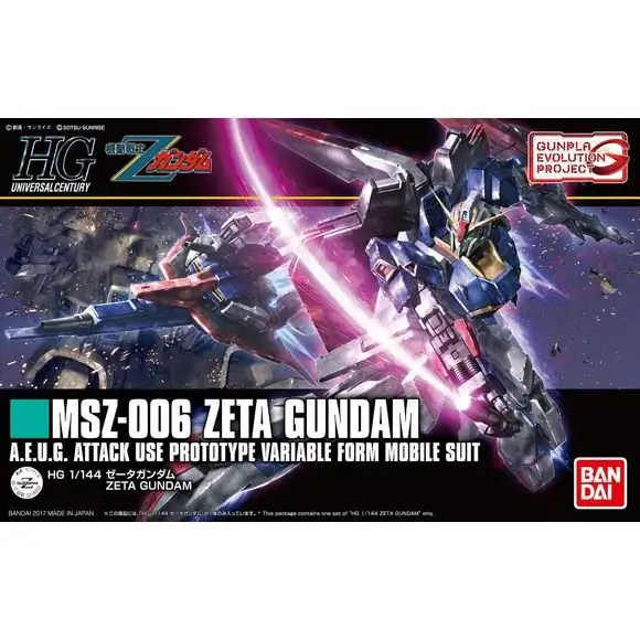 Bandai Hobby HGUC Zeta Gundam Gunpla Evolution Project HG 1/144 Model Kit