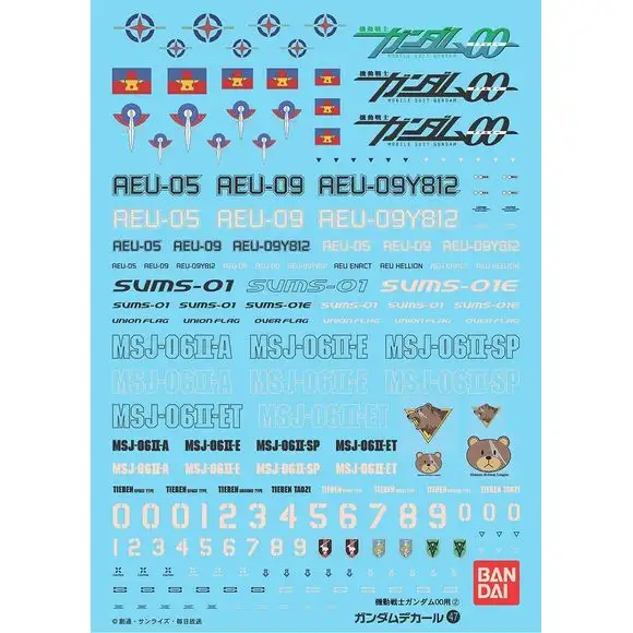 Bandai Gundam GD-47 Union/Human Reform League/AEU Series Decals 1/144 Scale Set