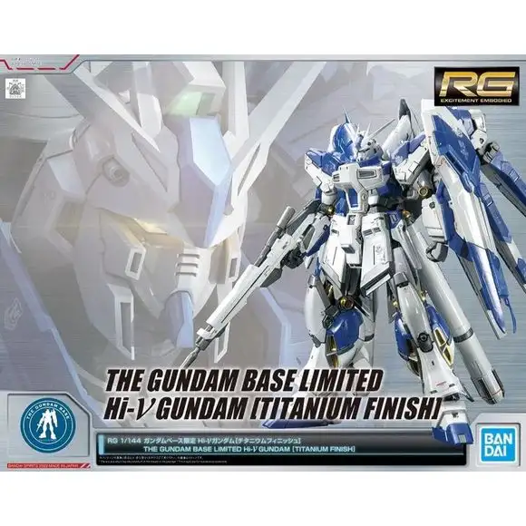 Bandai Gundam Base Limited Hi-v Hi-Nu Gundam Titanium Finish RG 1/144 Model kit