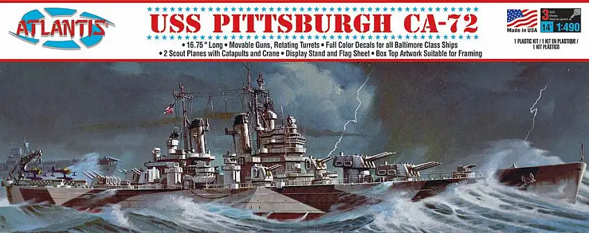 Atlantis Models 457 1/490 USS Pittsburgh CA72 Heavy Cruiser (formerly Revell)