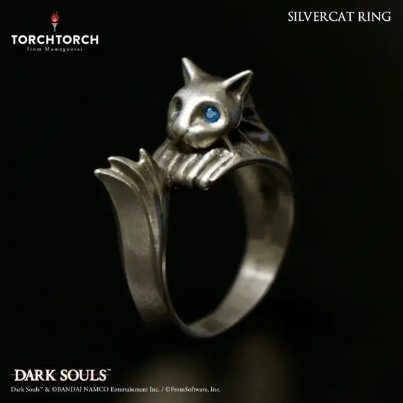 First 4 Figures Dark Souls Ring Collection: Silver Cat Ring (Men's Size 8.5)