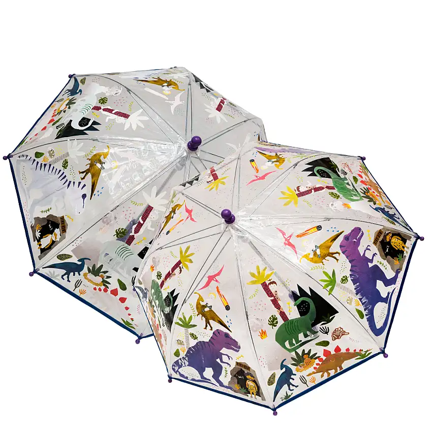 Transparent Color Changing Umbrella - Dino