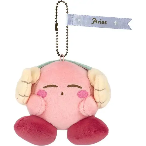 Sanei Horoscope Collection Kirby Mascot Aries 4-inch Mini Plush Keychain