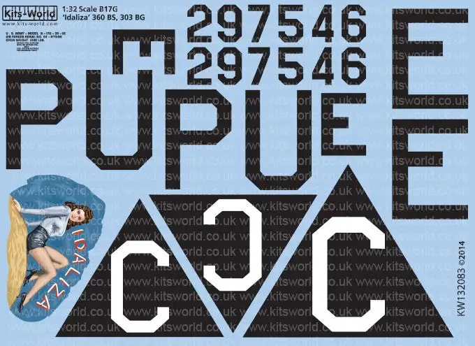 Warbird Decals 132083 1/32 B17G Idaliza