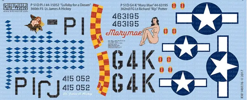 Warbird Decals Kits World 148176 1/48 P51D Lullaby for a Dream, Marymae for RVL