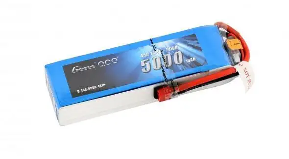 Gens Ace 5000mAh 14.8V 45C 4S1P Lipo Battery Pack with Deans