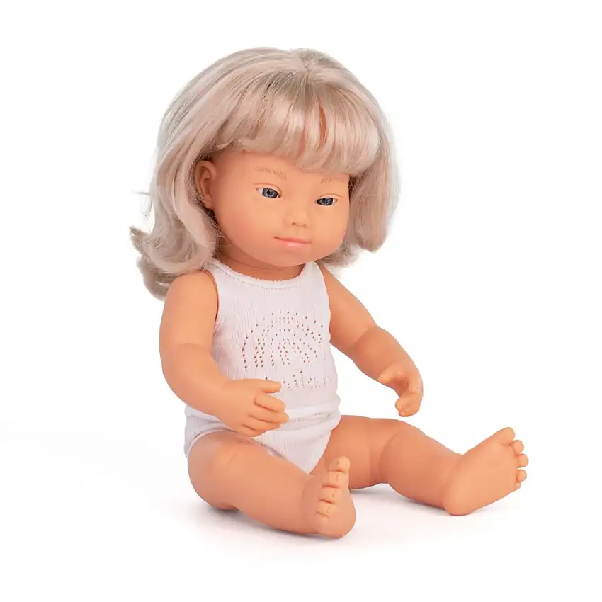 Doll With Down Syndrome | Blond Caucasian Baby Girl | 15"