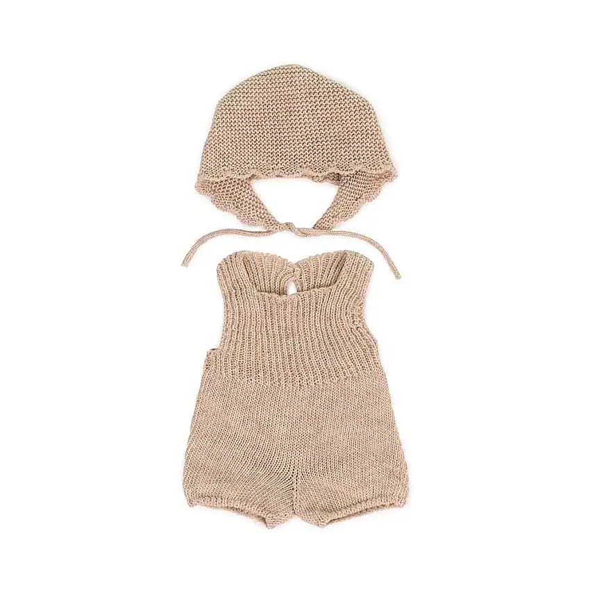 Knitted Doll Outfit 15" – Rompers & Bonnet