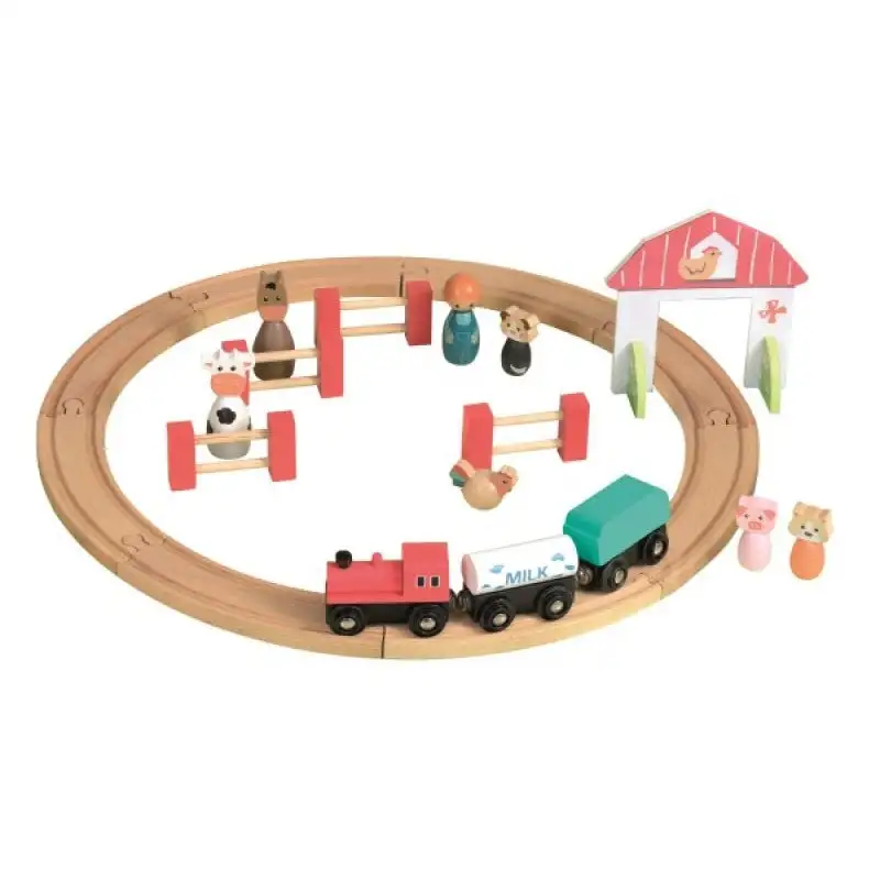 Wood Farm Train Set