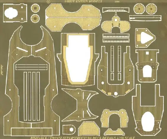White Ensign Models 3565 1/350 Bismarck/Tirpitz Superstructure Deck Plating (D)