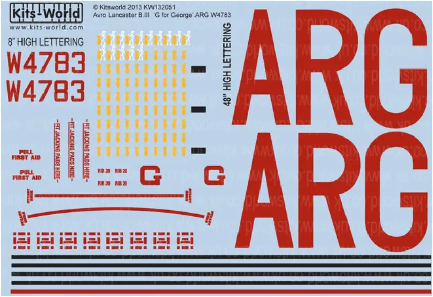 Warbird Decals 132051 1/32 Avro Lancaster B III G for George AR-G W4783, East Ki
