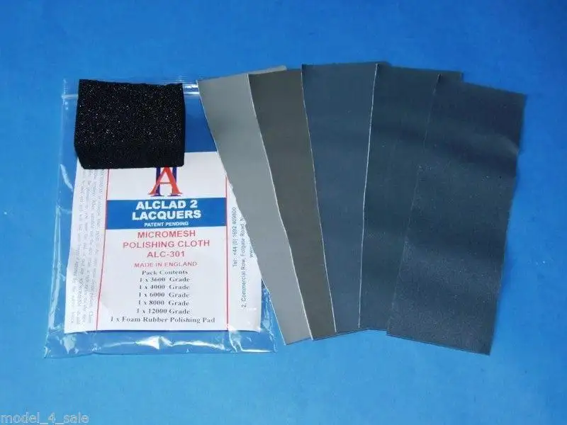 Micromesh Polishing Cloth Set (5 diff grades & rubber support block)