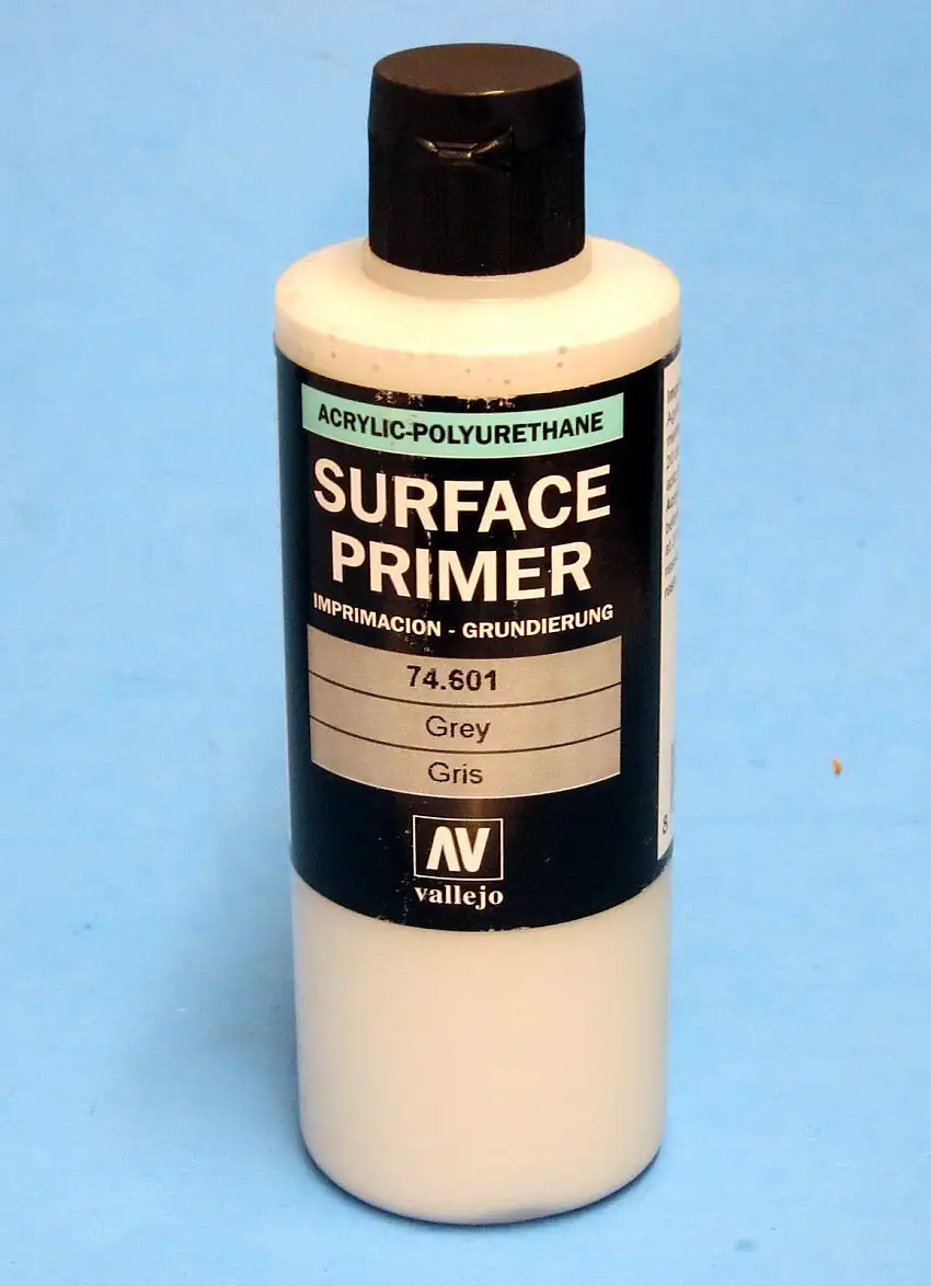 Vallejo SURFACE PRIMER 74.601 GREY 200ml / 6.76oz Acrylic SUPER SIZE BOTTLE