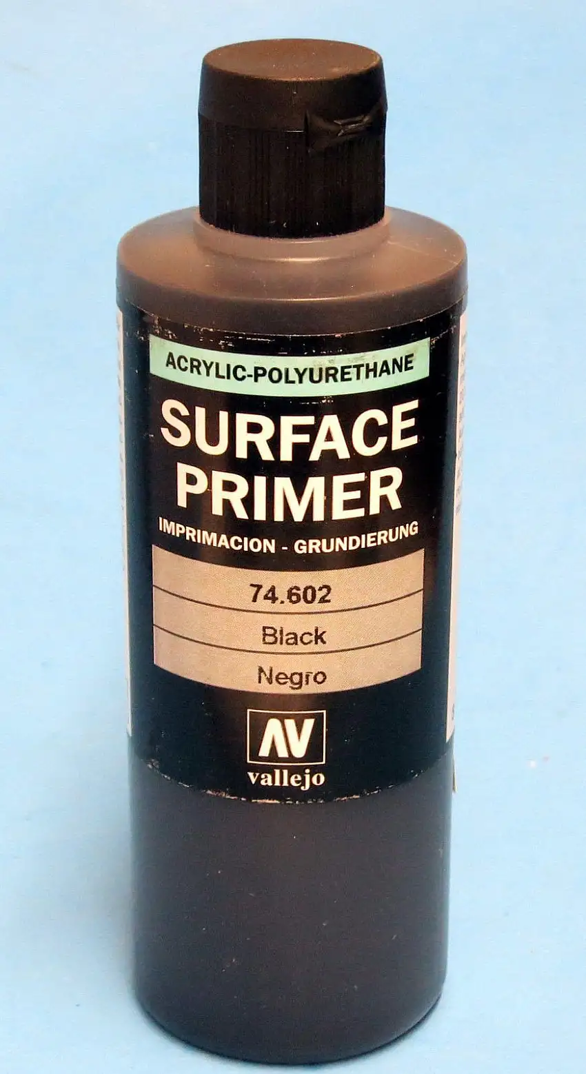 Vallejo SURFACE PRIMER 74.602 BLACK 200ml / 6.76oz Acrylic SUPER SIZE BOTTLE