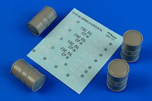 Aerobonus 480131 1/48 US 55 Gallon Horizontal Position Barrels