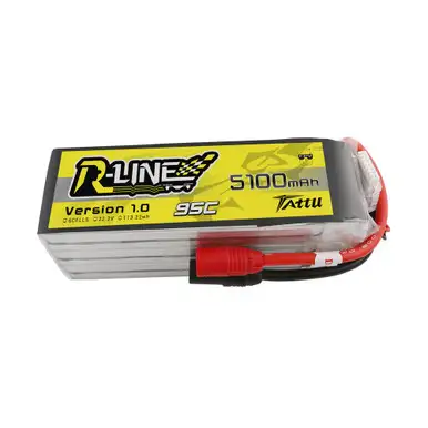 Tattu 5100mah 6S 95C 22.2V R-Line Lipo Battery with AS150 Plug