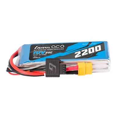 Gens ace 2200mAh 3S 11.1V 25C G-Tech Lipo Battery Pack with EC3, Deans and XT60 adapter for RC Plane