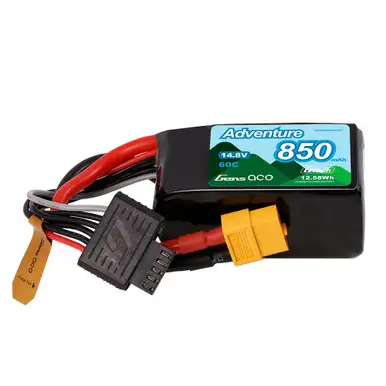 Gens ace 850mAh 4S 14.8V 60C Adventure Series Lipo Battery Pack with XT60 Plug