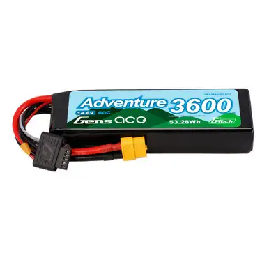 Gens ace 3600mAh 4S 60C 14.8V Adventure G-tech Lipo Battery with XT60 plug